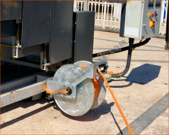 Transfer platform spring driven cable reel